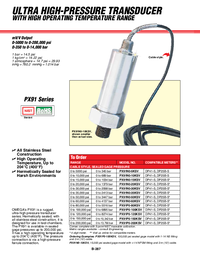 Thumbnail of document Data Sheet - PX91N0-50KSI High Temperature, High Pressure Transducers